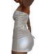 Мини-платье D&A, L, white, nylon-lycra открытые плечи с молнией на всю длину SX1242 фото 4