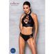 Комплект з еко-шкіри Passion NANCY BIKINI L/XL, black, бра та трусики з імітацією шнурівки SO5367 фото 3