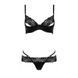 Комплект белья Passion Exclusive NORTH SET L/XL, black, лиф и трусики с элементами под латекс PS24007 фото 5
