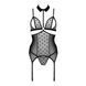 Корсет з відкритими грудьми Passion DOMINICA CORSET S/M black, пажі для панчіх, стрінги SO8434 фото 3