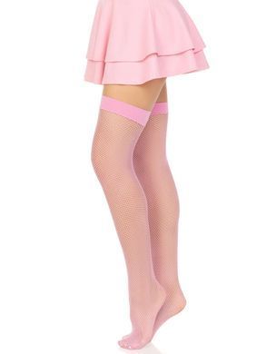 Чулки-сетка Leg Avenue Nylon Fishnet Thigh Highs One size, Pink, мелкая сетка SX1710 фото