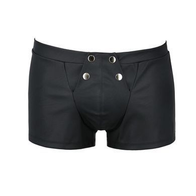 Мужские кожаные боксеры с клапаном Passion 050 SHORT PATRICK L/XL Black SO7621 фото