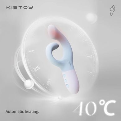 Вибратор-кролик для точки G KISTOY Big G Blue, изогнутый отросток, автоматический подогрев SO8706 фото
