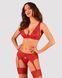 Комплект белья Obsessive Lacelove cupless 3-pcs set M/L Red, бюстгальтер, стринги, пояс для чулок SO8656 фото 1