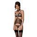 Корсет з відкритими грудьми Passion DOMINICA CORSET XXL/XXXL black, пажі для панчіх, стрінги SO8435 фото 1