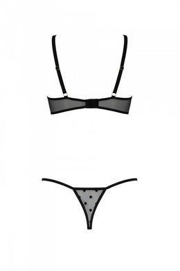 Эротический комплект Passion MARINA SET WITH OPEN BRA, L/XL, black, открытые чашки SO9735 фото