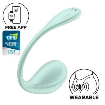 Смарт-виброяйцо Satisfyer Smooth Petal Connect App Mint SX0666 фото
