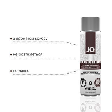 Смазка-крем с кокосовым маслом JO Coconut Hybrid ORIGINAL (120 мл) белая SO1683 фото