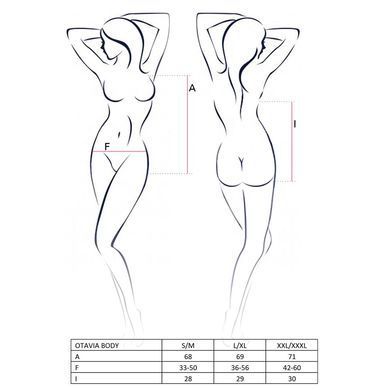 Боди монокини с глубоким декольте Passion OTAVIA BODY L/XL, black EL15701 фото