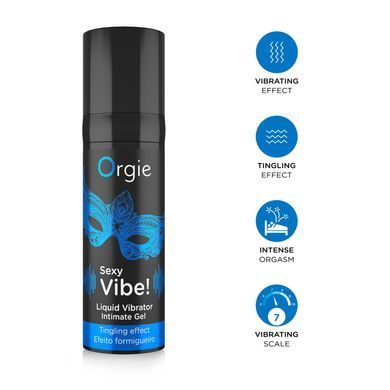 Рідкий вібратор Orgie Sexy Vibe! Liquid Vibrator, 15 мл, з ефектом мурашок SX1549 фото