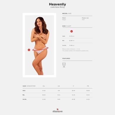 Мереживні танга Obsessive Heavenlly crotchless thong M/L, з доступом SO8189 фото
