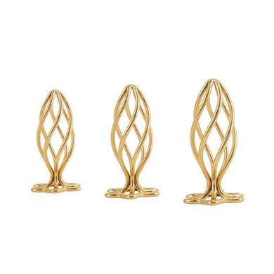 Анальная пробка LOCKINK SEVANDA Hollow Spiral Golden Metal Anal Plug - L size SX0884 фото