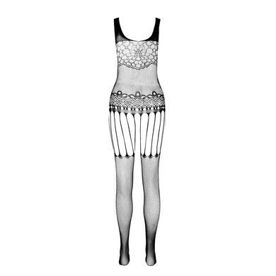 Бодістокінг Passion ECO BS001 One Size black, з доступом, імітація підв&rsquo;язок, флористичний декор SO7065 фото