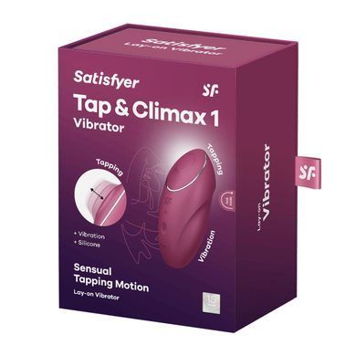 Вибростимулятор-пульсатор Satisfyer Tap & Climax 1 Red, эффект постукивания пальцем, 2 мотора SX0566 фото
