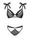 (SALE) Полупрозрачный эротический комплект Obsessive Obsessivia 2pcs set black S/M, бюстгальтер и трусики, SO7297 фото 5