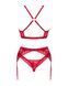 Комплект білизни Obsessive Lacelove cupless 3-pcs set XL/2XL Red, бюстгальтер, стрінги, пояс для панчіх SO8657 фото 4