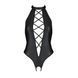 Боди из экокожи Passion NANCY BODY 6XL/7XL black, с имитацией шнуровки и открытым доступом SO7105 фото 3