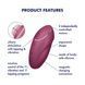 Вибростимулятор-пульсатор Satisfyer Tap & Climax 1 Red, эффект постукивания пальцем, 2 мотора SX0566 фото 7