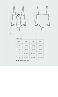 (SALE) Сетчатое боди на косточках Obsessive Amanta teddy S/M, черное, с доступом SO7198 фото