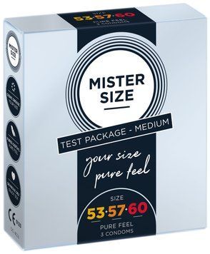 Набор презервативов Mister Size - pure feel - 53&ndash;57&ndash;60 (3 condoms), 3 размера, толщина 0,05 мм SO8040 фото