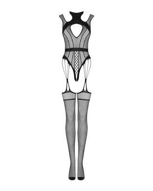 (SALE) Ажурный бодистокинг с отверстиями Obsessive Bodystocking G327 black S/M/L, черный, комбинезон, с дос SO7248 фото