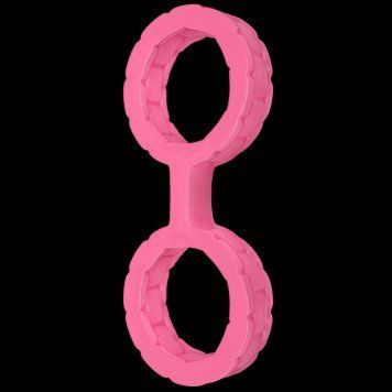 Наручники з силікону Doc Johnson The Cuffs Large - Pink, добре тягнуться, для рук і для ніг SO1968 фото