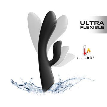 Вибратор-кролик с подогревом Dorcel FLEXI RABBIT BLACK, гибкий ствол SO6816 фото