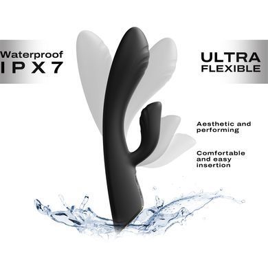Вібратор-кролик з підігрівом Dorcel FLEXI RABBIT BLACK, гнучкий стовбур SO6816 фото