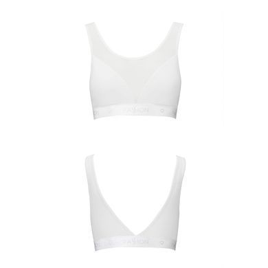 Топ с прозрачной вставкой Passion PS002 TOP L, white SO4203 фото
