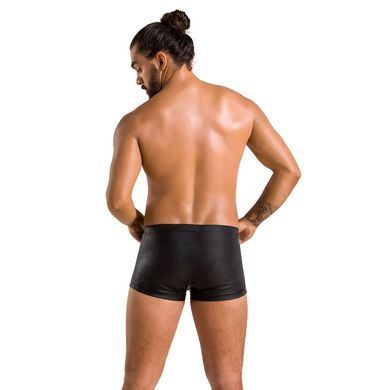 Мужские кожаные боксеры с клапаном Passion 050 SHORT PATRICK XXL/XXXL Black SO7623 фото
