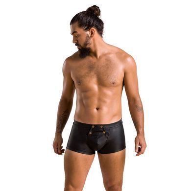 Мужские кожаные боксеры с клапаном Passion 050 SHORT PATRICK XXL/XXXL Black SO7623 фото