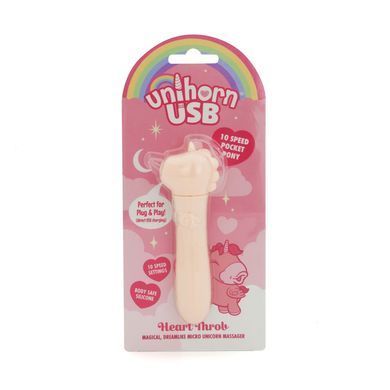 Вибратор-единорожка Unihorn USB Bullet - Heart Throb, вибропуля, USB зарядка SX2866 фото