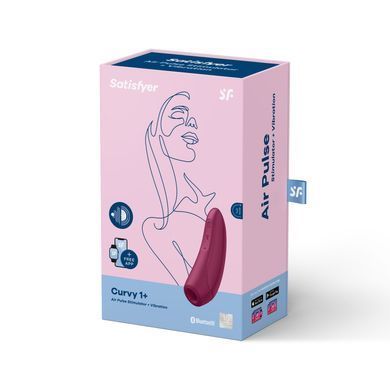 Вакуумний кліторальний стимулятор Satisfyer Curvy 1+ Rose Red з керуванням через інтернет SO3780 фото