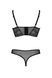 Комплект Passion DROSERA SET black S/M, сітка+мереживо, бюстьє та трусики танга SX0480 фото 4