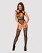 (SALE) Ажурный бодистокинг с отверстиями Obsessive Bodystocking G327 black S/M/L, черный, комбинезон, с дос SO7248 фото 3