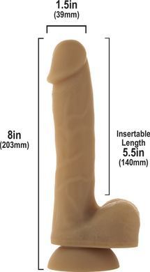 Гибкий фаллоимитатор на присоске ADDICTION &mdash; ANDREW 8&Prime; Silicone Dong &mdash; Caramel, вибропуля в подарок SO5579 фото