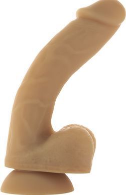 Гибкий фаллоимитатор на присоске ADDICTION &mdash; ANDREW 8&Prime; Silicone Dong &mdash; Caramel, вибропуля в подарок SO5579 фото