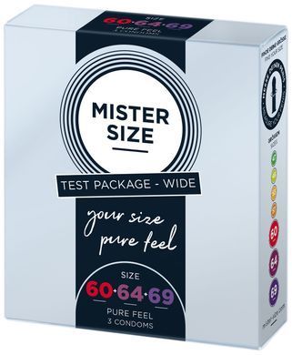 Набір презервативів Mister Size - pure feel - 60&ndash;64&ndash;69 (3 condoms), 3 розміри, товщина 0,05 мм SO8041 фото