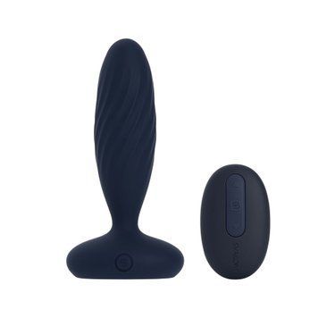 Анальная смарт-вибропробка с пульсацией Svakom Jordan Navy Blue, пульт ДУ SX0727 фото