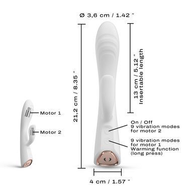 Вибратор-кролик с подогревом Dorcel FLEXI RABBIT WHITE, гибкий ствол SO6817 фото