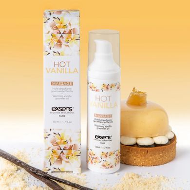 Масажна олія EXSENS Hot Vanilla 50мл розігріває, без цукру, без парабенів, їстівна SO2357 фото