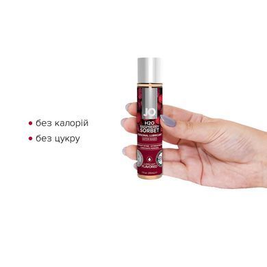 Смазка на водной основе JO H2O &mdash; Raspberry Sorbet (30 мл) без сахара, растительный глицерин SO1468 фото