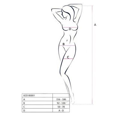 Бодистокинг Passion ECO BS001 One Size white, с доступом, имитация подвязок, флористический декор SO7067 фото