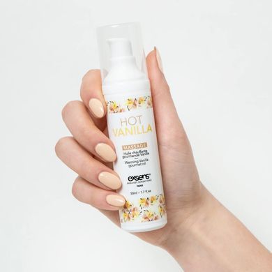 Масажна олія EXSENS Hot Vanilla 50мл розігріває, без цукру, без парабенів, їстівна SO2357 фото