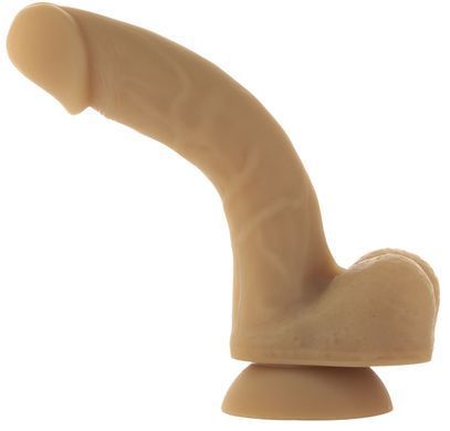 Гибкий фаллоимитатор на присоске ADDICTION &mdash; ANDREW 8&Prime; Silicone Dong &mdash; Caramel, вибропуля в подарок SO5579 фото