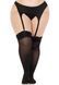 Чулки Leg Avenue Lace top opaque thigh highs, 1X/2X, черные, полупрозрачные, кружевная резинка SX1045 фото 3