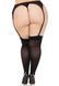 Чулки Leg Avenue Lace top opaque thigh highs, 1X/2X, черные, полупрозрачные, кружевная резинка SX1045 фото 2