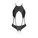 Боди с открытым доступом Passion TASMINA BODY L/XL black, экокожа, шнуровки, ажурные кружева SO8488 фото 3