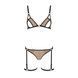 Эротический комплект нижнего белья Passion GABI SET XXL/XXXL beige, трусики с гартерами SO8438 фото 3