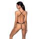 Боди с открытым доступом Passion TASMINA BODY L/XL black, экокожа, шнуровки, ажурные кружева SO8488 фото 2
